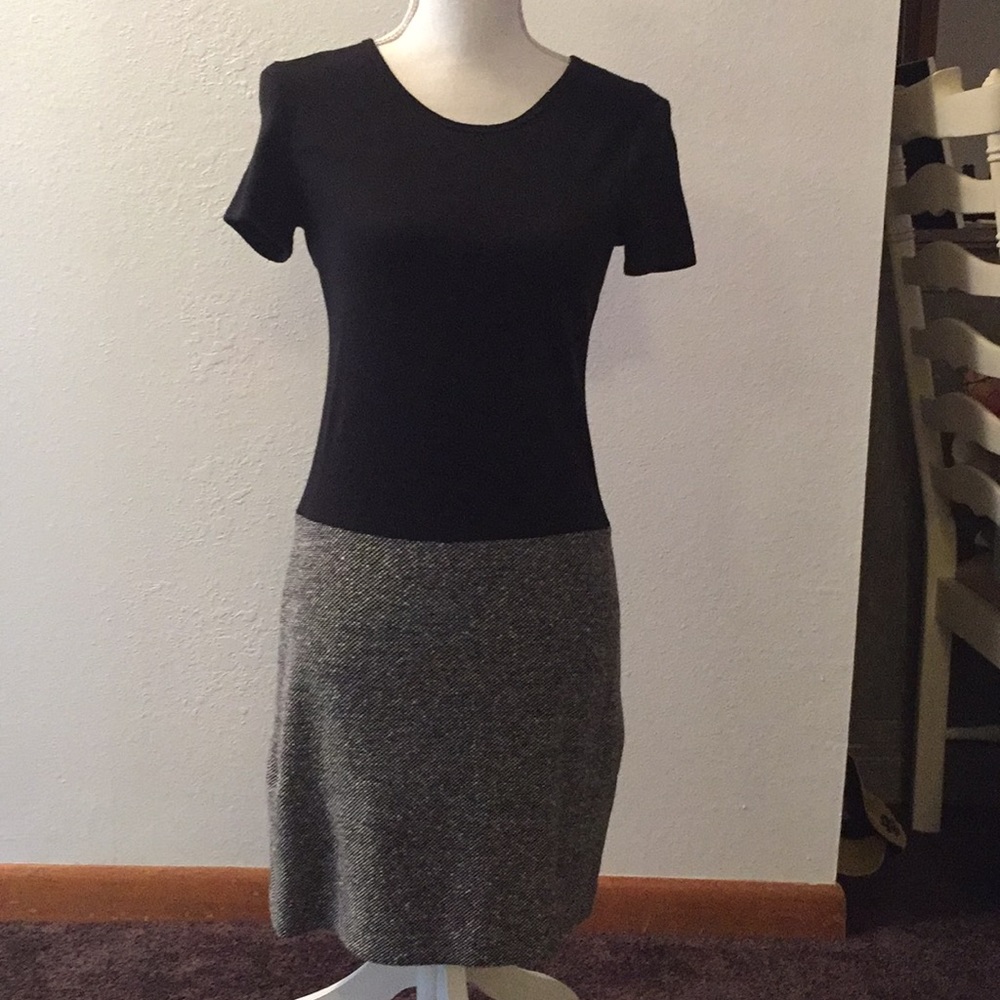 DKNY black and tweed dress